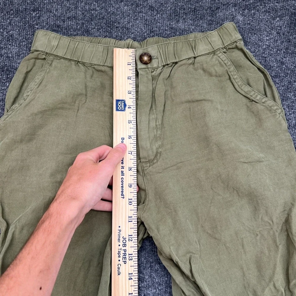 Alex Mill Pants Men's Small Linen Blend Button Joggers Green Outdoor